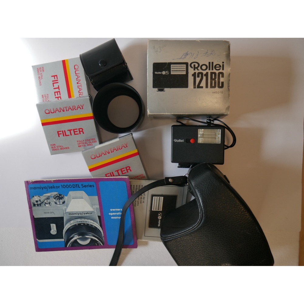 Mamiya Sekor 1000 DTL 35mm SLR Film Camera Bundle Rollei Flash Filters Manual - Picture 12 of 12